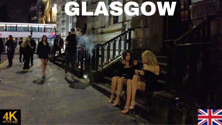 SATURDAY NIGHT GLASGOW NIGHTLIFE  WALKING TOUR 4K